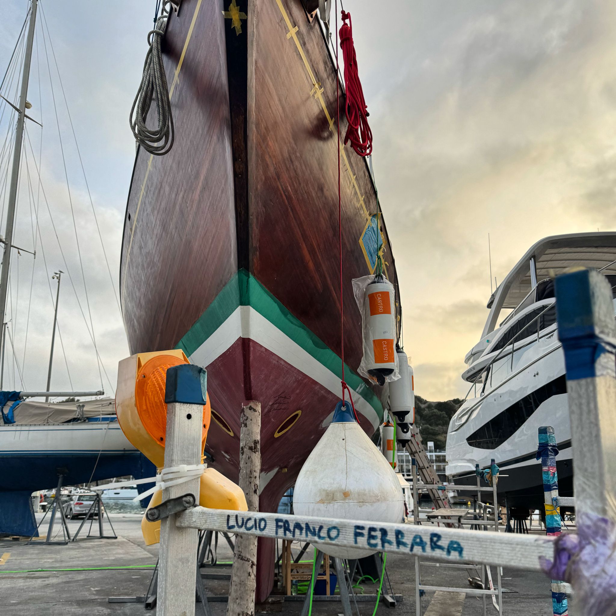 Ballada Yacht exterior profile on the water